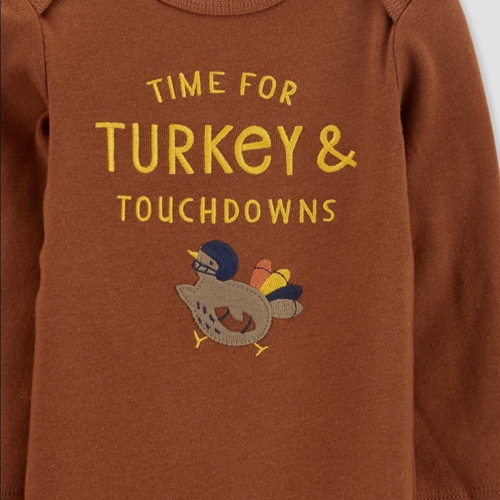 NWT 3M boy girl carters thanksgiving touchdowns & Turkey outfit football layette - Picture 3 of 5